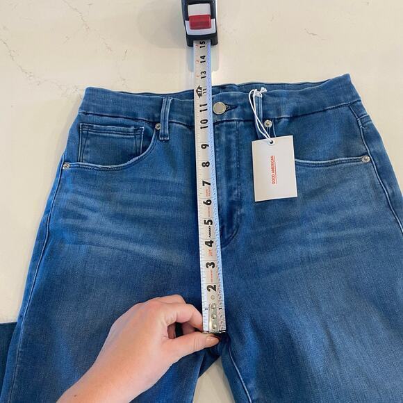 NWT Good American Good Waist Stepped-hem Skinny High-rise Jeans Size 10/30 - Picture 10 of 12